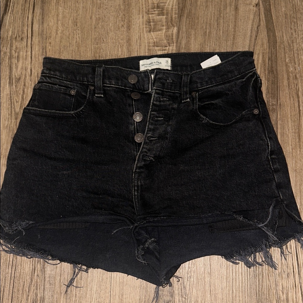 Abercrombie & Fitch curve love Black High Rise Shorts